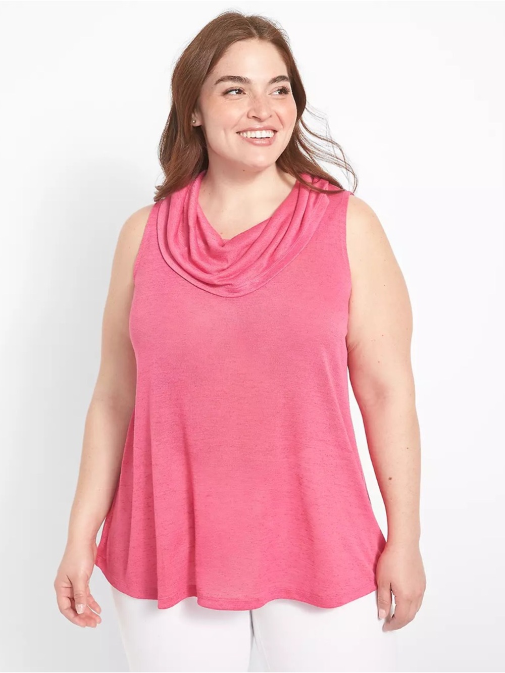 Lane Bryant Sleeveless Pink‎ Cowl Neck Sleeveless Top Large/X-Large